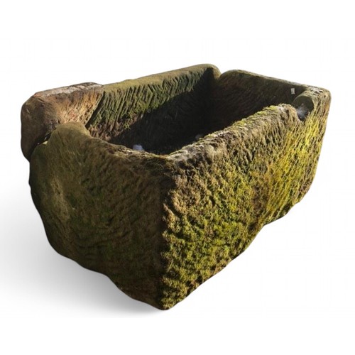 691 - A large Derbyshire gritstone rectangular trough, 51cm high, 112cm wide, 67cm deep**Please note this ... 