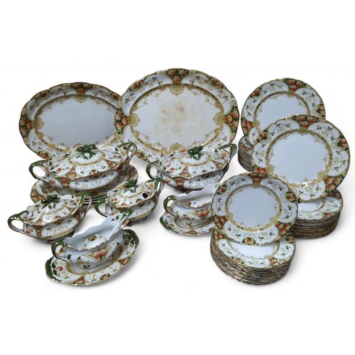 72 - An early 20th century Burgess and Leigh Stafford pattern dinner service, decorated with stylised flo... 