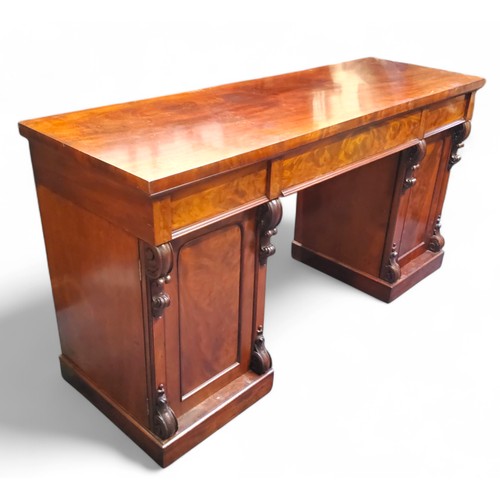 266 - A Victorian mahogany sideboard, by Taylor & Sons, Dover Street, London, rectangular top with abo... 