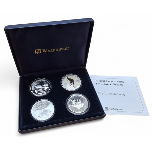 202 - A Westminster 'The 2006 Famous World Silver Coin Collection' comprising United States Eagle, fine si... 