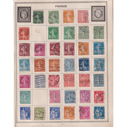 669 - Stamps- A mainly used collection of world(no GB or Commonwealth) stamps in a old Geographia album. V... 