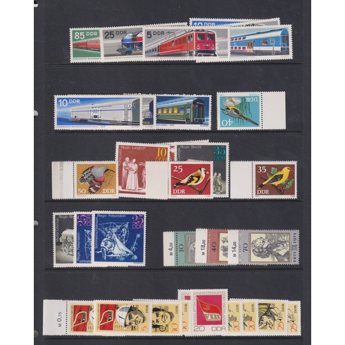 670 - Stamps- A collection of East German mainly unmounted mint stamps and mini sheets 1969 to 1980, with ... 