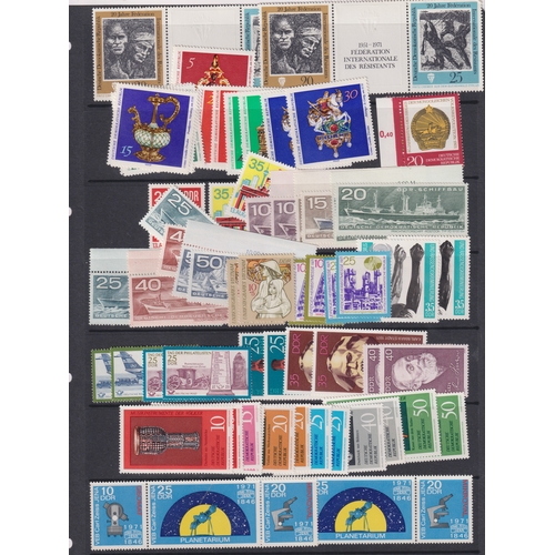 670 - Stamps- A collection of East German mainly unmounted mint stamps and mini sheets 1969 to 1980, with ... 