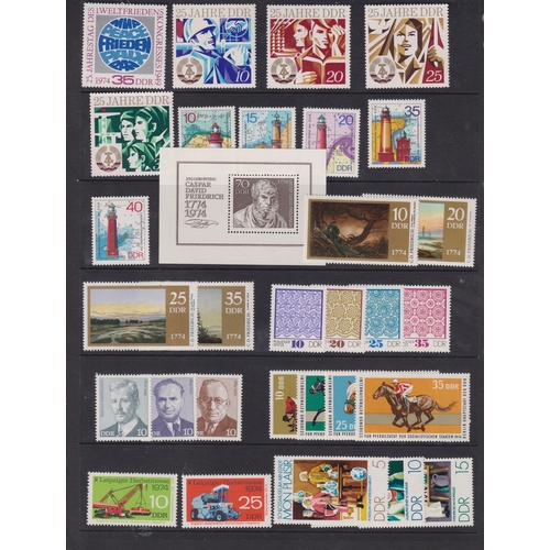 670 - Stamps- A collection of East German mainly unmounted mint stamps and mini sheets 1969 to 1980, with ... 