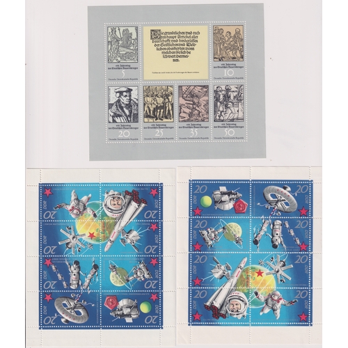 670 - Stamps- A collection of East German mainly unmounted mint stamps and mini sheets 1969 to 1980, with ... 