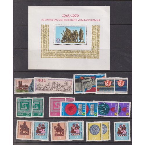 670 - Stamps- A collection of East German mainly unmounted mint stamps and mini sheets 1969 to 1980, with ... 