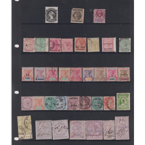 676 - Stamps- Two stock sheets of Mint and fine used Queen Victoria stamps from Antigua, Bahamas, Barbados... 