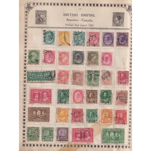 680 - Stamps- A old time collection of mainly used stamps in a 'Black Cat' album, Queen Victoria to around... 