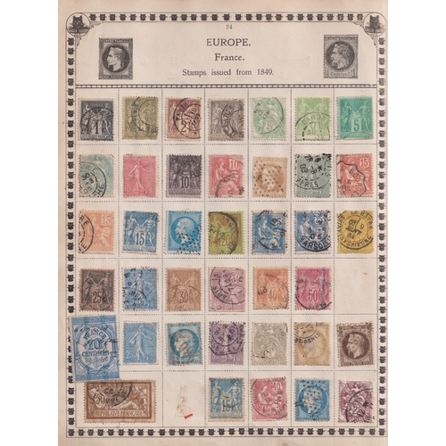 680 - Stamps- A old time collection of mainly used stamps in a 'Black Cat' album, Queen Victoria to around... 