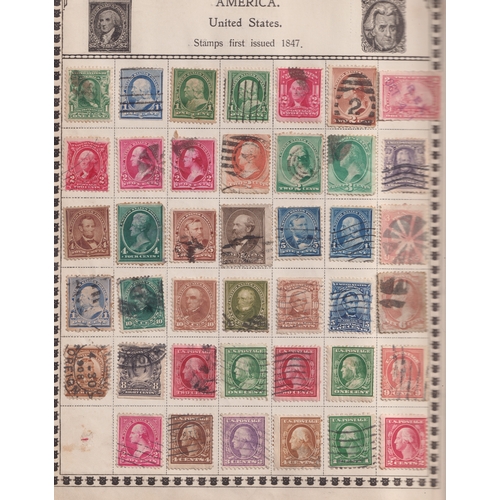 680 - Stamps- A old time collection of mainly used stamps in a 'Black Cat' album, Queen Victoria to around... 