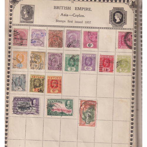 680 - Stamps- A old time collection of mainly used stamps in a 'Black Cat' album, Queen Victoria to around... 