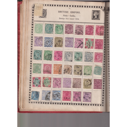 680 - Stamps- A old time collection of mainly used stamps in a 'Black Cat' album, Queen Victoria to around... 