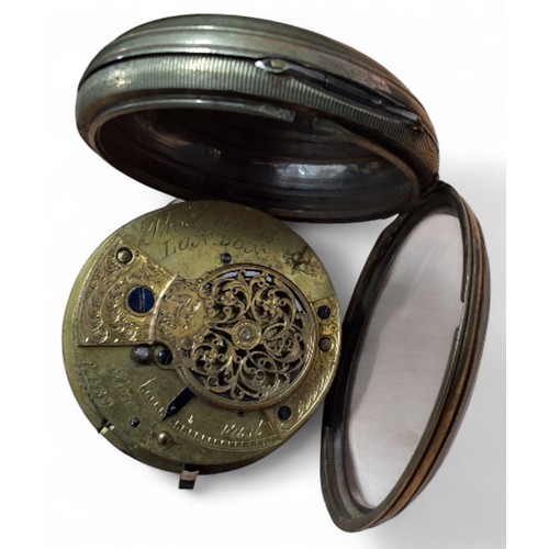 229 - An early 19th century white metal open face pocket watch, fusee movement, signed Thos. Collins, Lond... 