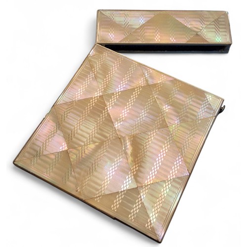 240 - A Victorian mother of pearl card case, engine turned&nbsp; to front and back, vacant cartouche,&nbsp... 