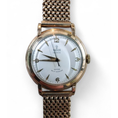 233 - A vintage 9ct gold Tudor Prince gentleman's wristwatch, automatic movement, cream dial, Arabic numer... 