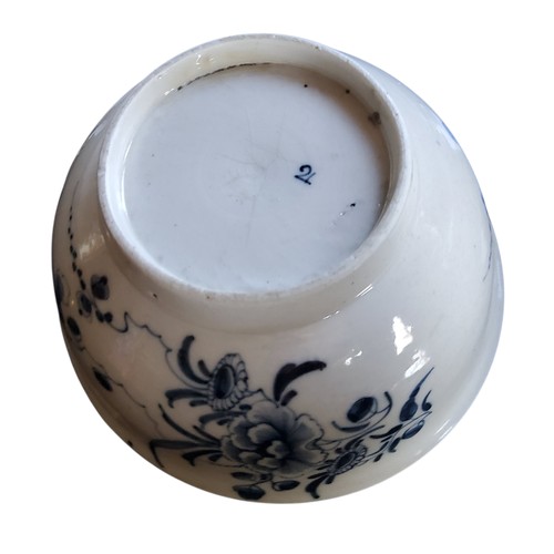 33 - A Bristol flared cylindrical bowl, decorated in cobalt blue with stylised flowers and scrolls, 14.5c... 