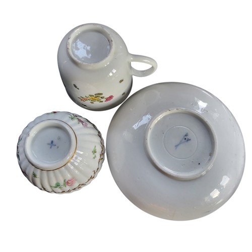 35 - A Bristol coffee cup, decorated in polychrome with floral sprays, the interior with red rim, c.1770;... 