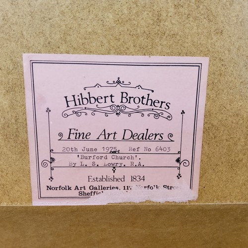 46 - Laurence Stephen Lowry RBA, RA (1887-1976), by and after, Burford Church, signed in pencil, lithogra... 