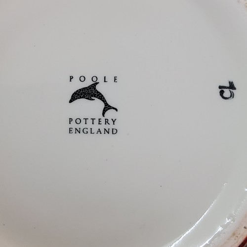 2 - A Poole Peacock pattern ovoid vase, in tones of red, blue and black, 22.5cm high, printed mark