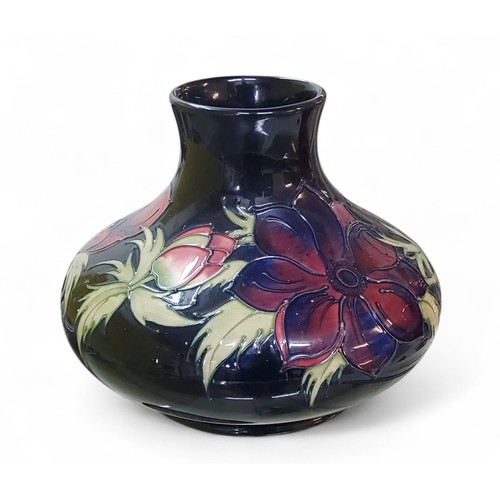 4 - A large Moorcroft Anemone pattern squat ovoid vase,&nbsp; tube lined with flowerheads and folaige, i... 