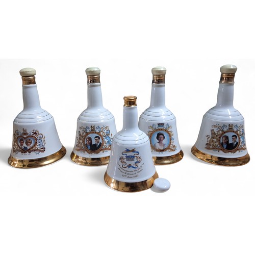 24 - Wines and Spirits - three Bells sealed decanters in the form of bells, The 60th Birthday of the Quee... 