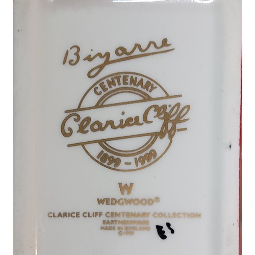 53 - A Clarice Cliff Centenary Collection for Wedgwood Bizarre Melon pattern three piece Stamford tea set... 