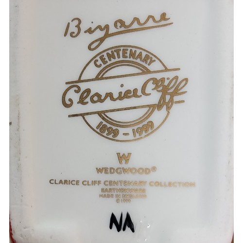 53 - A Clarice Cliff Centenary Collection for Wedgwood Bizarre Melon pattern three piece Stamford tea set... 