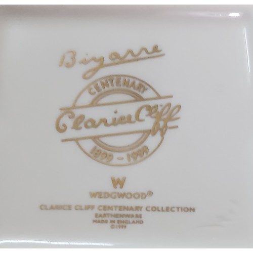 53 - A Clarice Cliff Centenary Collection for Wedgwood Bizarre Melon pattern three piece Stamford tea set... 
