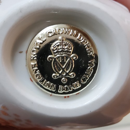 56 - A Royal Crown Derby paperweight, Derby Wren, gold stopper, boxed;&nbsp; &nbsp;a Royal Crown Derby lo... 