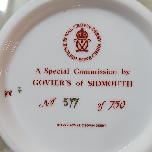 56 - A Royal Crown Derby paperweight, Derby Wren, gold stopper, boxed;&nbsp; &nbsp;a Royal Crown Derby lo... 