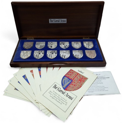 153 - The Royal Arms Silver Ingot Collection, Danbury Mint, commemorating the Silver Jubilee of Queen Eliz... 