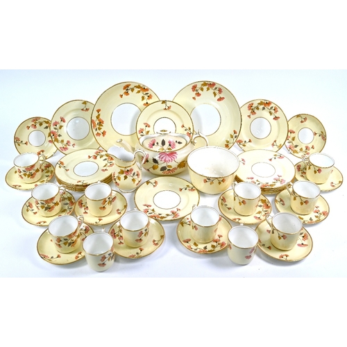 10 - A late Victorian/Edwardian Aynsley china floral-painted tea service with gilding, comprising teapot,... 