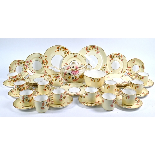 10 - A late Victorian/Edwardian Aynsley china floral-painted tea service with gilding, comprising teapot,... 