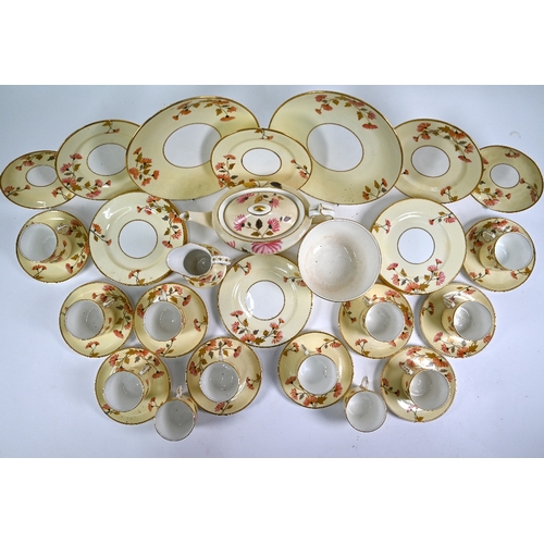 10 - A late Victorian/Edwardian Aynsley china floral-painted tea service with gilding, comprising teapot,... 