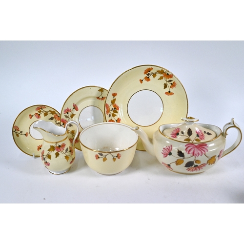 10 - A late Victorian/Edwardian Aynsley china floral-painted tea service with gilding, comprising teapot,... 