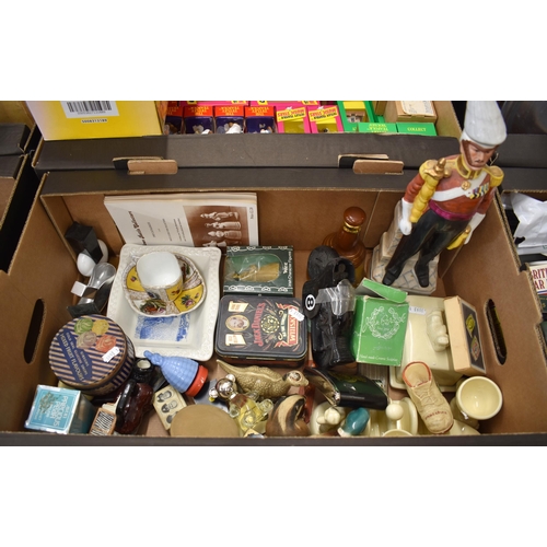 168 - Various die-cast and other figures including military, Santa etc to/w decorative china etc (2 boxes)