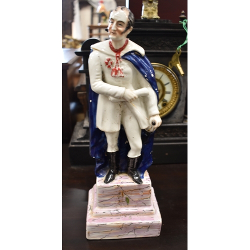 95 - Victorian Staffordshire figure of the Duke of Wellington to/w Jerry Davies studio pottery jug, Royal... 