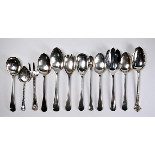 15 - A silver-backed brush set, to/w an electroplated entrée dish and cover, various flatware, knife-rest... 