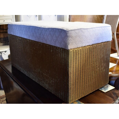 246 - Original Lloyd Loom 'Lusty' range (gold) - two laundry baskets, a bedside cabinet, an ottoman and a ... 