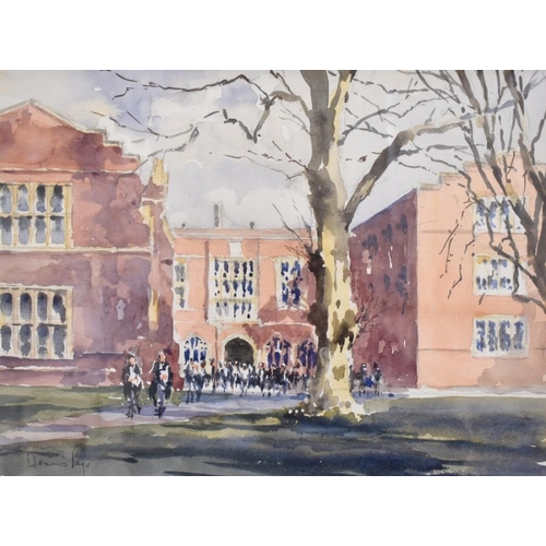 311 - Dennis Page (b 1930) - 'Winchester College from Meads', watercolour, signed, 26.5 x 36 cm