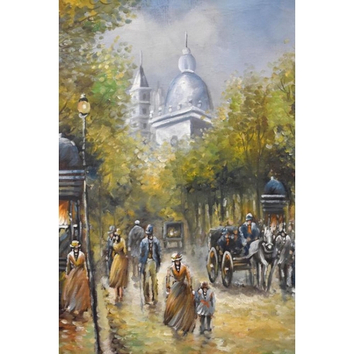 331 - Rozavil - A busy streetscene, oil on canvas, signed, 60 x 49 cm