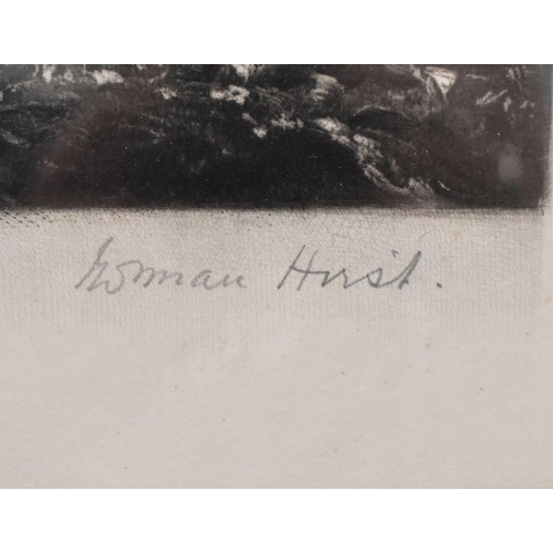 332 - After Norman Hirst - Thomas Lawrence's 'Pinkie', engraving, pencil signed, 54 x 35 cm