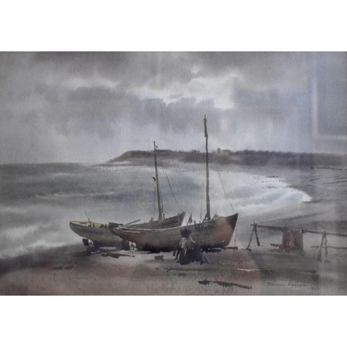 336 - Thomas Liverton (1907-1973) - Sussex coast in winter, watercolour, signed and dated 1967, 27 x 38 cm... 