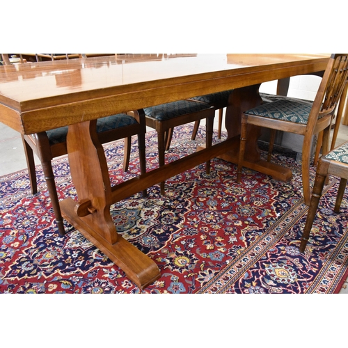 428 - An African teak (mvuli/iroko) rectangular dining table made by Eric Shirley in Nairobi, Kenya circa ... 