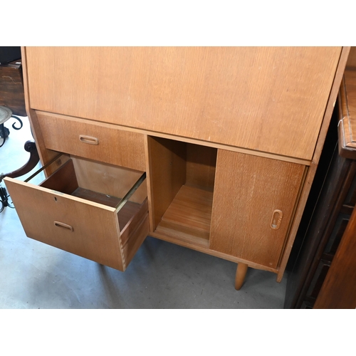 462 - A vintage 'Genuine Burolite Bureau Desk' with fall front panel enclosing fitted interior over drawer... 