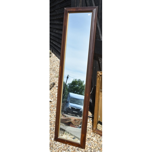 601 - Bevelled arched wall mirror in gilt frame to/w two other rectangular mirrors (3)