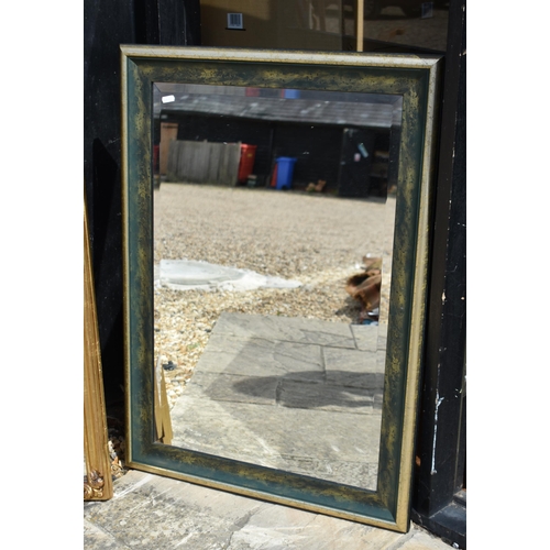 601 - Bevelled arched wall mirror in gilt frame to/w two other rectangular mirrors (3)