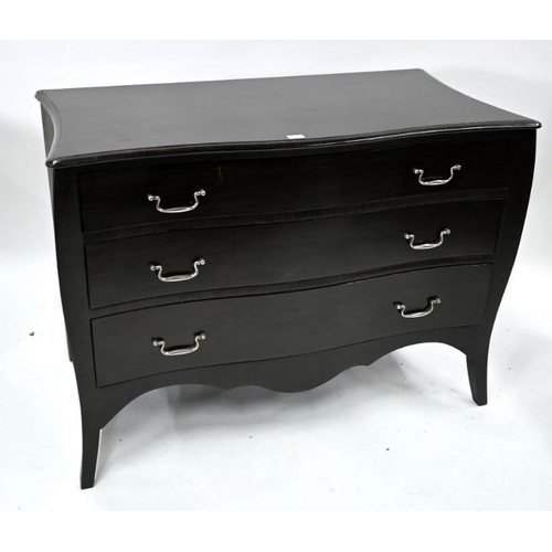 97 - Julian Chichester, a contemporary commode chest in smoked oak, of three long drawers with polished s... 