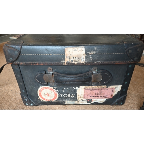 677A - A black luggage trunk initialled PMW by repute the once property of Major APW Wardlaw, of the Royal ... 