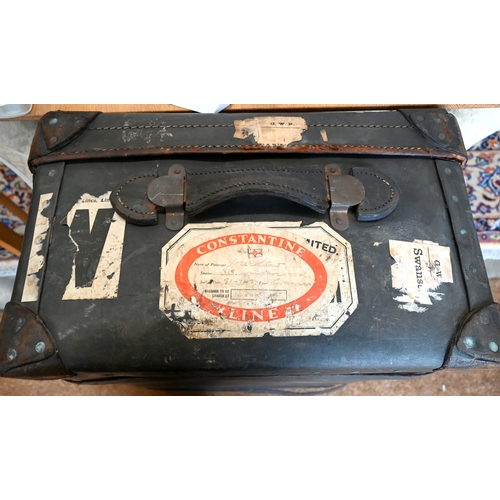 677A - A black luggage trunk initialled PMW by repute the once property of Major APW Wardlaw, of the Royal ... 